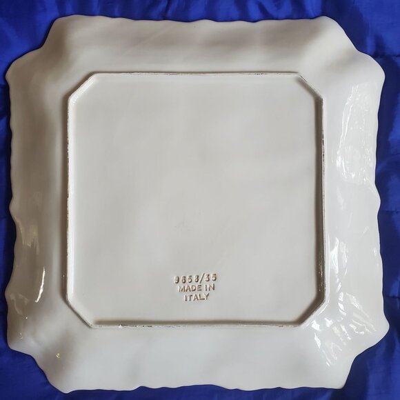 NWOT 14"Platter Tray Made in Italy Impressed Leaves Holiday, Party, Gala Occasio - Picture 3 of 10